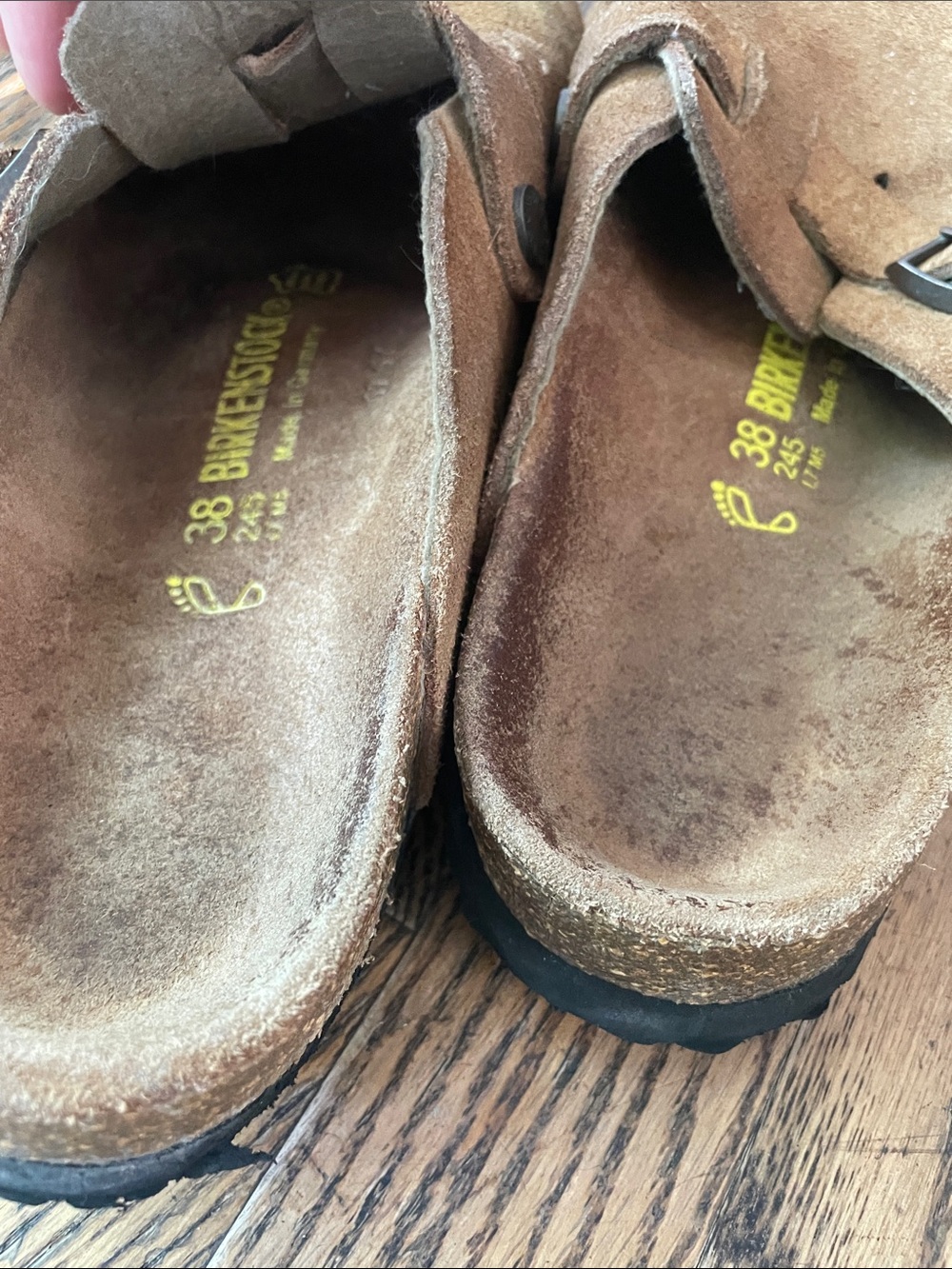 Birkenstock Boston Suede Clogs Taupe Tan Mules Size 38 Regular Fit (wide) - Picture 6 of 10